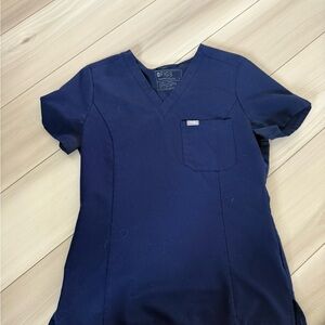 Figs Navy Blue Scrub Top